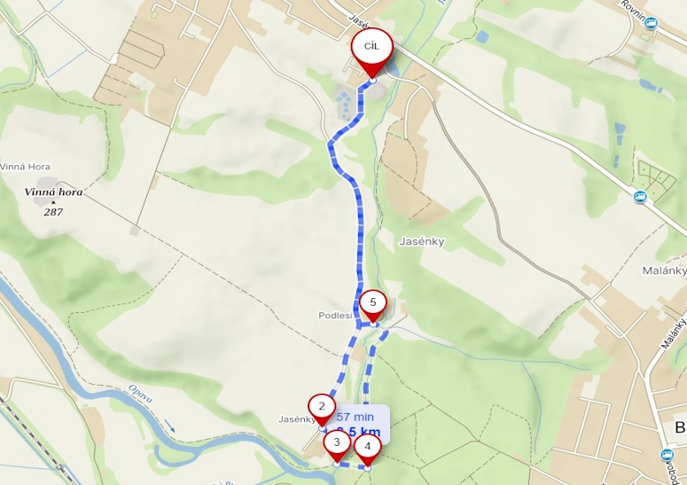 trasa 3,5 km